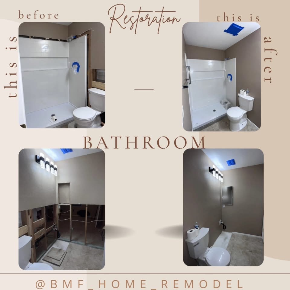 Before and after bathroom restoration